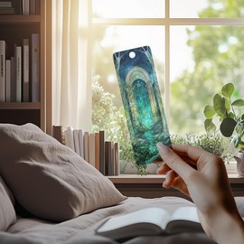 TwoDays Fantasy Stained Glass Transparent PVC Bookmarks - Magical Merch for Reading Women & Men, Unique Bookish Gifts for Book Lovers Booktok, Cool Book Accessories (Set of 3, 6'' x 2'')