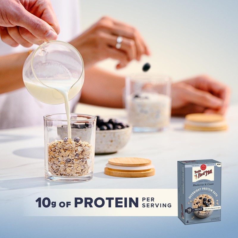 Bob's Red Mill Overnight Protein Oats, Blueberries & Cream, 4