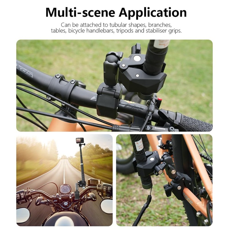Motorcycle Mount Kit (2-Pack) for Insta360 X5 X4, Pole Clamp