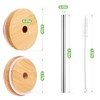 TRUSBER 4 Pack Reusable Bamboo Regular Mouth Drinking Lids with