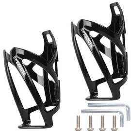 SPEEDCYC Bike Water Bottle Holder Ultra-Light Bicycle Bottle Cage with Screws Tool, Universal Cycling Cup Holder for MTB, Mountain Bikes,Black 2 Pack