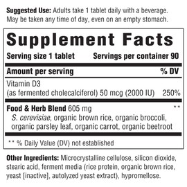 INNATE Response Formulas, Vitamin D3 2000 IU (50 mcg) Vitamin Supplement, Vegetarian, Non-GMO, 90 tablets (90 Servings)