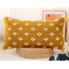 DRNOU Boho Long Lumbar Pillow Cover 14x20 with Tassel,3D Flower