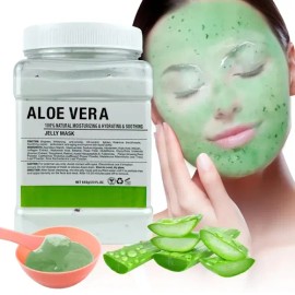 Jelly Mask Mascarilla Revitalizante con Aloe Vera para Todo Tipo de Piel, Hidratante y Calmante, Controla la Grasa y Aporta Firmeza, Tratamiento Facial en Polvo 650g