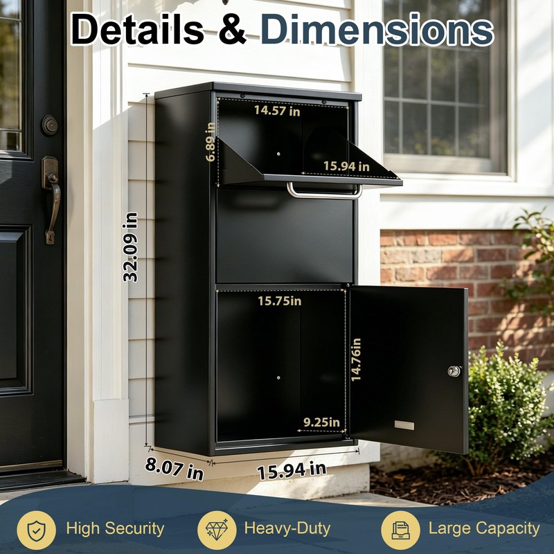 Parcel Delivery Box for Outside, Extra Large Wall Mounted Package