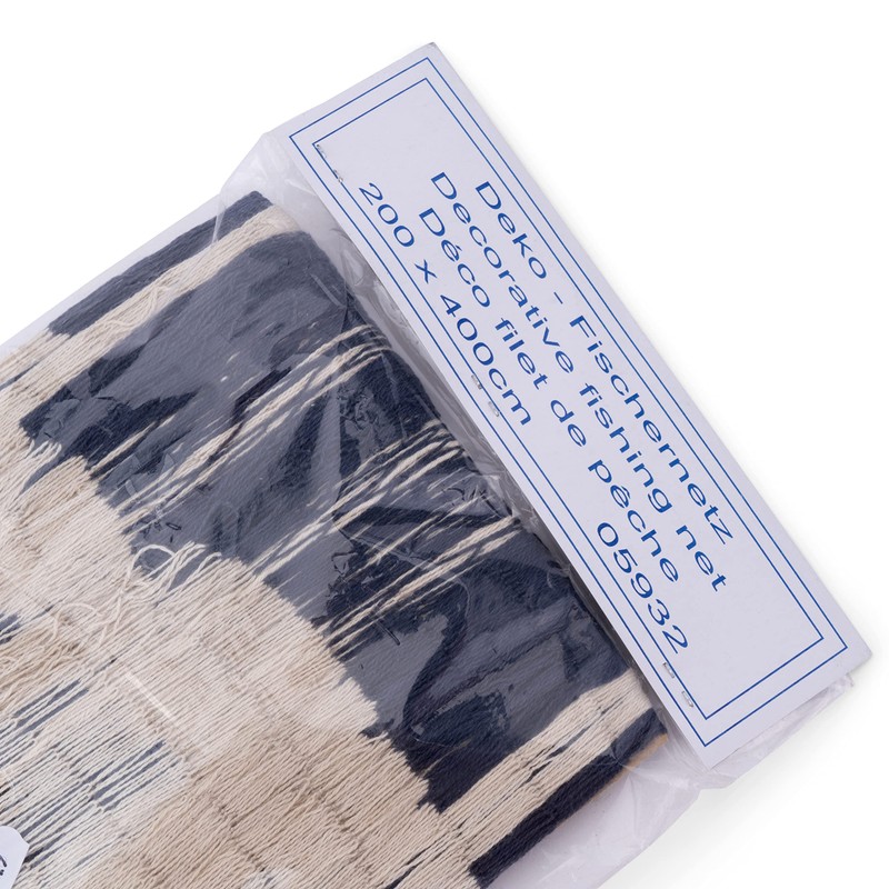 NKlaus Large Fishing Net Natural Blue 200 x 400 cm