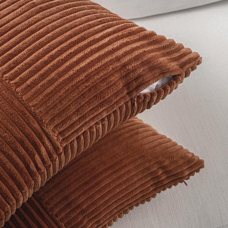 Fancy Homi 2 Packs Rust Boho Decorative Throw Pillow Covers