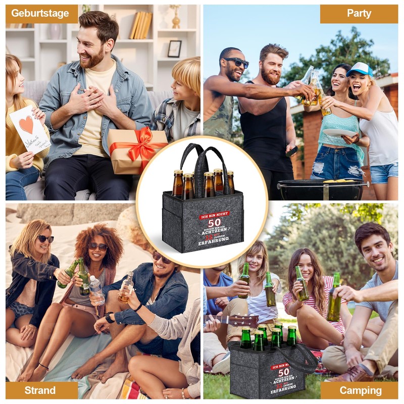 Alishomtll Birthday Gift Bottle Bag for Men, gray, Handbag holder