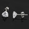 4mm Clear Heart Cubic Zirconia Gemstone 925 Sterling Silver Stud