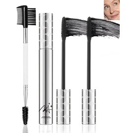 Mascara for Older Women 60 Plus,2 Pcs Black Waterproof Volumizing Prime Mascara for Mature Women Volume and Length Long Lasting with Thinning Lashes Hypoallergenic Eyelash Makeup for Sensitive Eyes-01