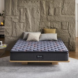 Nuudott Twin Mattress 12 Inch Pillow Top Hybrid Twin Mattress, Medium Firm Pocket Spring Mattress with Pressure Relief, Mattress in a Bag for Bedroom, Kids’ Room, Dorm, Bunk Beds, Guest Room