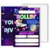 GOLRMC Roller Skate Birthday Invitations with Envelopes Set of 20,