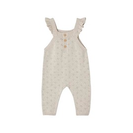 Vertbaudet Baby Knitted Dungarees with Valance Straps Oeko-Tex, beige heather