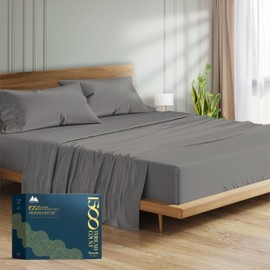 Mayfair Linen 100% Egyptian Cotton Sheets Queen Size - 1500 Thread Count 4 PC Queen Sheet Set Egyptian Cotton, Sateen Weave Sheets Queen Size, High Thread Count Sheets, 19" Deep Pocket - Dark Grey