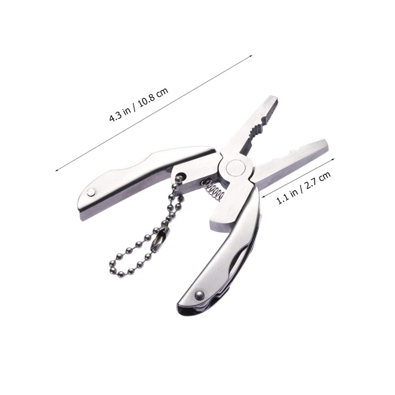 KONTONTY Sturdy Stainless Steel Mini Pliers for Cutting Multi-use Folding