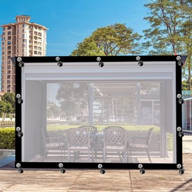 DTVEW Rain Cover Tear Resistant Greenhouse Transparent Plant Cover Waterproof Sun Protection 0.12mm with Grommets, for Patios, Gazebos, Roofs (Color : Clear, Size : 6x6m)