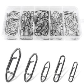 Fishing Snaps Clips Kit, 90pcs Power Fishing Speed Clips High Strength Fishing Snaps Quick Change Clips Stainless Steel Power Clips Freshwater Saltwater Fishing Tackle Connector