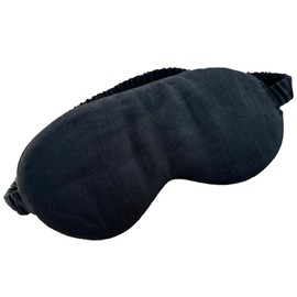 Lyssiatina 100% Blocking Light Eye Mask Pure Linen Sleep Mask with Elastic Band,Soft Zero Pressure Black Eyes Cover,Side Sleeper Eye Cover Cooling Puffiness Dry Eyes