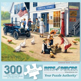 Bits and Pieces - 300 Piece Jigsaw Puzzle for Adults 18" x 24" - General Store - 300 pc Large Piece Jigsaw by Artist Kevin Walsh