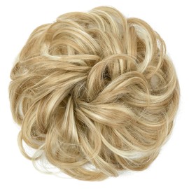 JJstar Hairpiece with Elastic Band, Large Bun Hairpiece, Curly Hair Scrunchie with Hair Updo Hairstyles, Hair Extensions, Messy Bun Hairpieces for Women, Girls, Ponytail
