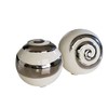 Modern Decorative Spheres Ceramic white/silver Diameter 6 cm (2 Pieces)