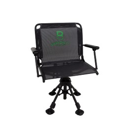 Barronett Blinds 360 Deluxe Wide Chair, Silent 360-degree Swivel Hunting Chair, Extra-Wide, Comfortable TearTuff Mesh Seat, Adjustable Height, 350 lb. Capacity, Black, BC107