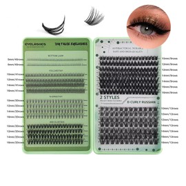 RoseFlower DIY Lash Extension Kit Lash Clusters 551pcs - D Curl False Eyelash Mix Cluster Kit with Mascara Brush Bond Seal Lashs Applicators Tweezers, Individual Lashes Extensions
