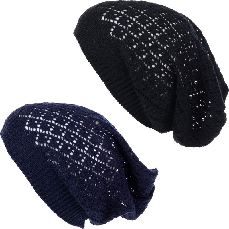 BYOS Airy Cutout Cable ligero para mujer, Diamond Pattern-2 Pack-navy