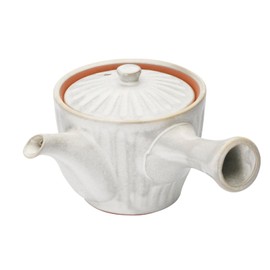 Mino Ware 500-34 Teapot Teapot, Capacity: Approx. 11.2 fl oz (330 ml), Sori Shape, Kouhiki, White, Made in Japan