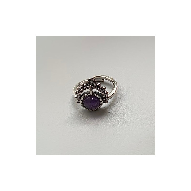 VIE Vintage Bali Sphere Ring, Amethyst