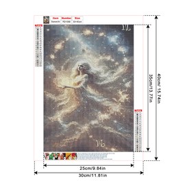 GLIDIAM Diamond Painting Zodiac Sign Virgo, Diamond Painting Pictures Virgo, 30 x 40 cm DIY Full Drill Craft Adults, Mosaic Embroidery Cross Stitch Gift for Wall Decoration Living Room Bedroom