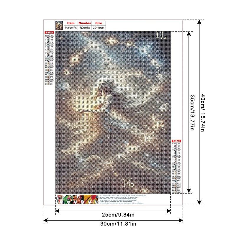 GLIDIAM Diamond Painting Zodiac Sign Virgo, Diamond Painting Pictures Virgo,