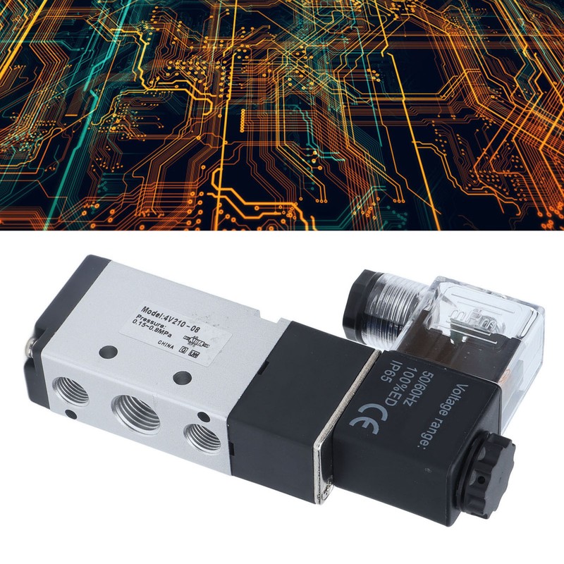 4V210‑08 Electric Solenoid Valve Normal 2 Position 5 Ways Air