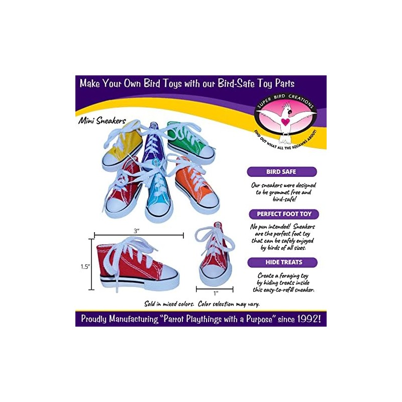 Super Bird Creations SB1058 Sneakers Bird Foot Toy - Engaging,
