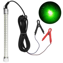 80W Underwater LED Fishing Light, 50000LM 12V Waterproof IP68 Submersible Bait Finder Deep Drop Ice Fishing Night Dock Boat Light for Crappie Shrimp (Long Strip Shape, 16.4ft Power Cord)