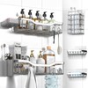 NESOMI Shower Caddy Adhesive Shower Organizer 7-Pack, Rustproof Stainless Steel