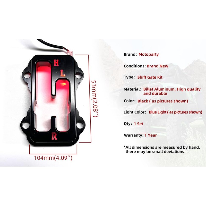 motoparty Shifter Gate for Kawasaki KRX 1000/KRX 1000 4, Black