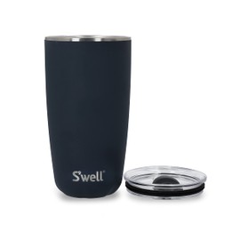 S'well Tumbler with Lid, 530ml, Azurite, Vacuum-Insulated Travel Cup with Pop-On Lid, for Hot and Cold Beverages, On-the-Go up to 12h Cold/4h Hot
