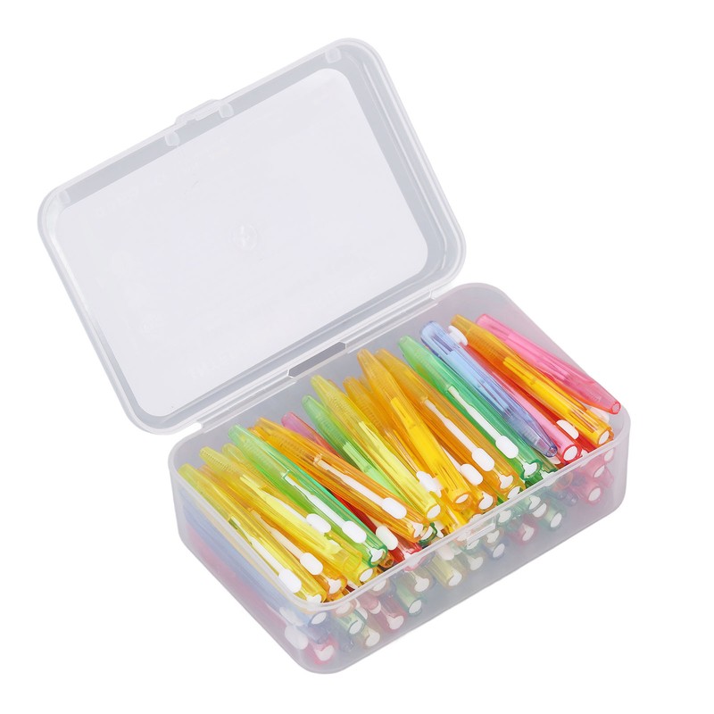 60Pcs Interdental Brush Floss Interdental Cleaning Brush with PP Handle