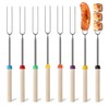 Set of 8 barbecue skewers, campfire, retractable marshmallow skewers, campfire