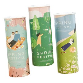 ULTECHNOVO 3pcs Cylinder Tissue Box Portable Round Tissues Container for Car Home Use Compact Design Durable Paper Towel Holder for Stylish Organization