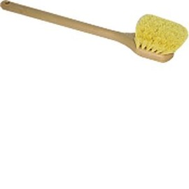 DQB 11672 20" White Tampico Utility/Pot Scrub Brush Poly Handle - 12ct. Case