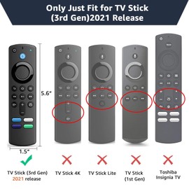 3 Pack Fire Stick Remote Cover, Glow in The Dark Remote Cover for 2021 Fire TV Stick 4K/Alexa Voice Remote 3rd Gen, Anti Slip Silicone Protective Case with Lanyard(Glow Blue & Glow Green & Red)
