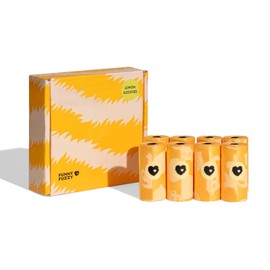 FUNNY FUZZY Dog Poop Bags – Leak proof, Tear-Resistant Pet Waste Bags Made with EPI Material, Easy to Open for Walks or Travel, Lemon Scented, 120 Count