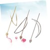LALAFINA 3pcs Metal Hollow-out Oval Hair Sticks Hair Clips for