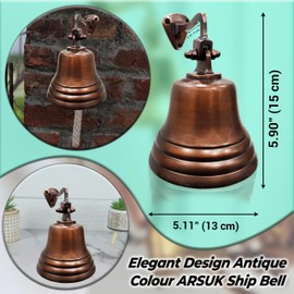ARSUK Last Orders Bell - Home Bar Pub Bell - Wall Mounted Ship Bell - Hanging Ship Bell with Durable Rope - Nautical Service Sleigh Bell - Traditional Door Bell
