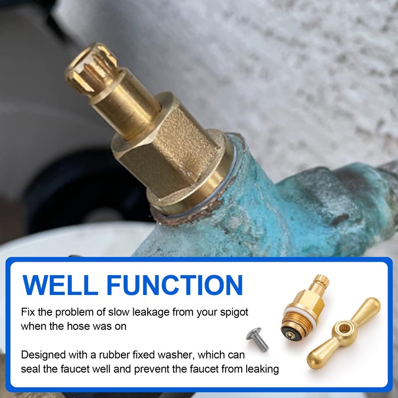 PK1100 Brass Globe Valve Faucet Stem Assy and PP806-15 Broach