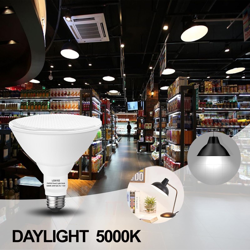 LOXYEE 2 Pack LED PAR38 Dusk to Dawn Flood Light
