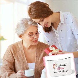 Mum Gifts,Mothers Day Birthday Mum to Be Bonus Meaningful Happy Ideas Pregnancy Thanksgiving Christmas Valentines Gifts,Present for Mummy Happy First Mothers Day from Daughter Son Makeup Bag