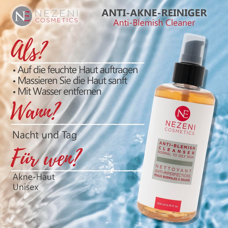 Nezeni Acne Facial Cleanser with Ac. Shikimic - 200ml -